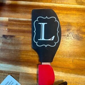 2 pack silicone spatula with initial L